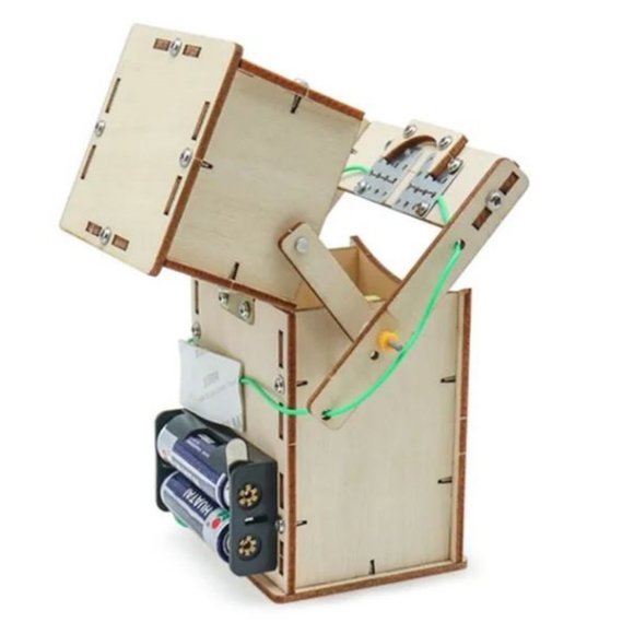 Robot Piggy Bank STEM Craft DIY Wood Coin Eating Puzzle Project Science Toy - Picture 5 of 10